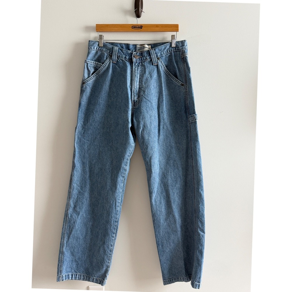 Signature by Levi Strauss & Co Carpenter Jeans Blue 34x34 Hammer Loop Utility